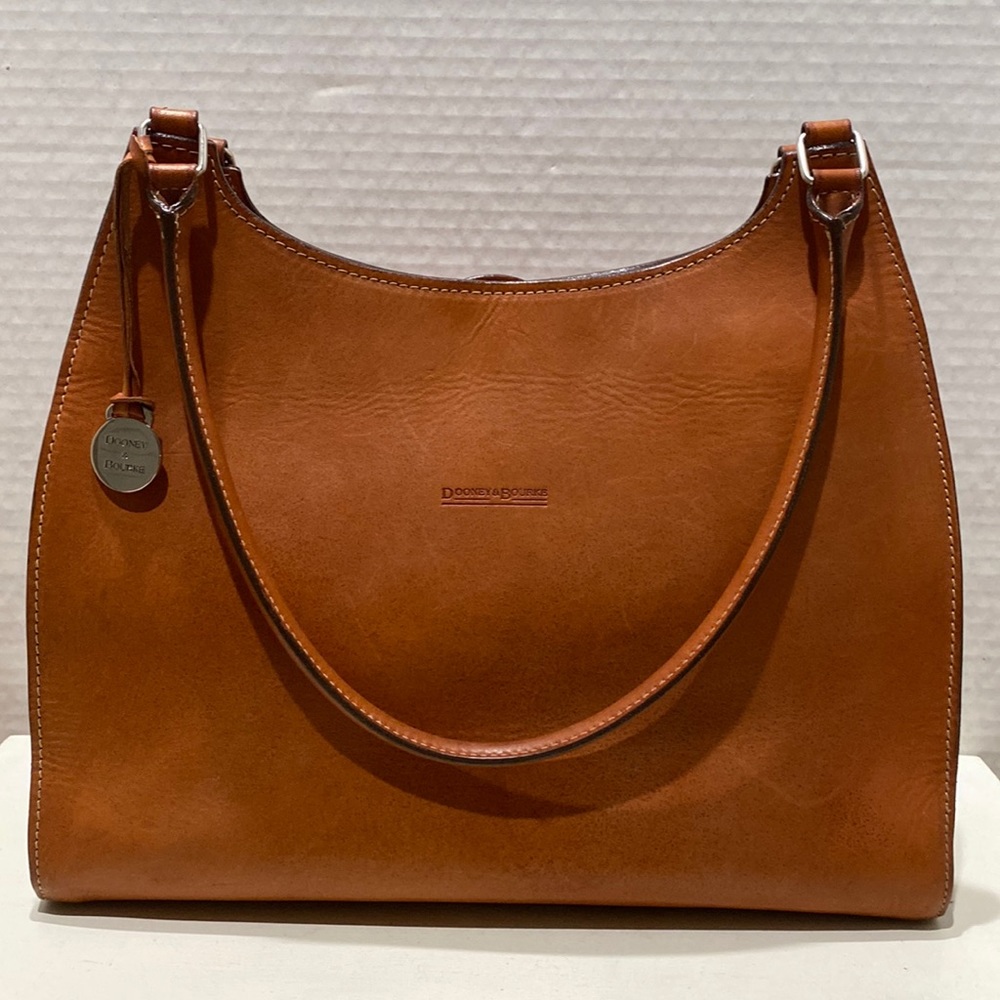 DOONEY & BOURKE British Tan Leather Shoulder Bag (Made in Italy)